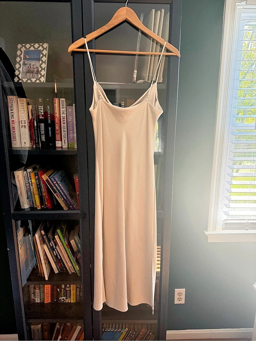 Express Satin Slip Maxi Dress in Pink Like New